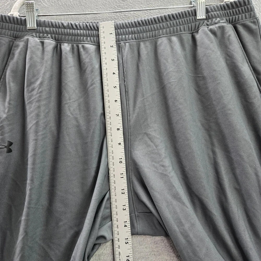 Under Armour Men Activewear Track Pants 2XL‎ Gray Colorblock Fitted Drawstring